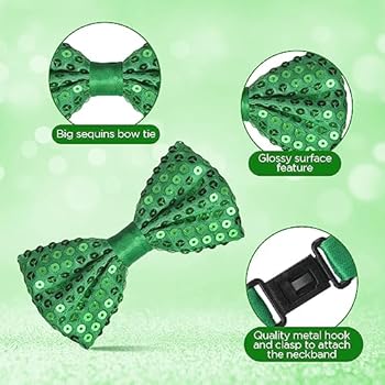 Stunning Holiday Green Sequin Bow Tie - Green Bowtie With Green Sequin Texture - Adjustable Strap - Bachelor's Party - Bridal - Unisex