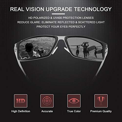 FEISEDY Polarized Sunglasses Rectangular Metal Ultra Lightweight Men's Sunglasses B27043