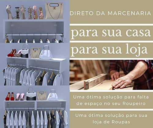 Arara De Roupas Cabideiro De Parede 60cm 100% Mdf (branco)