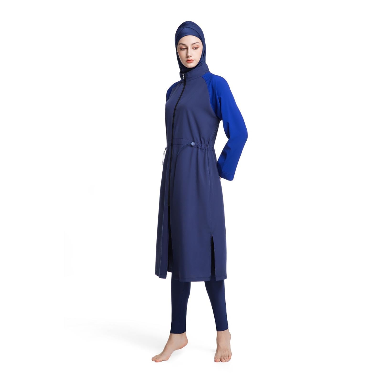 Maillot de bain deux pièces pudique femme avec tunique longue et legging couvrant pour natation plage piscine