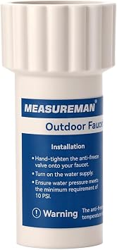 MEASUREMAN Outdoor Faucet Freeze Protection Valve, 3/4 Inch GHT Female Thread, Antifreeze Spigot Garden Faucet Valve Temperature-Sensing Brass Interior, NBR Gasket