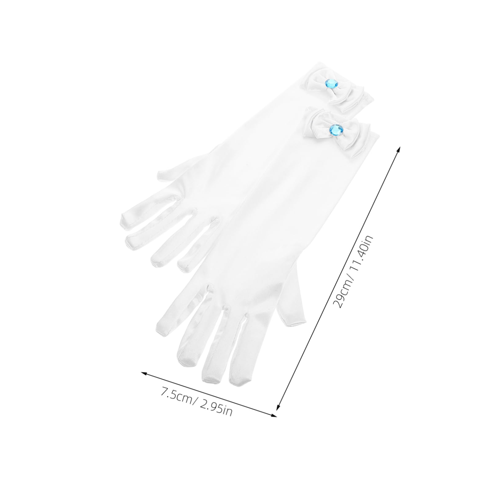 GALPADA 1 Pair Boys and Girls Bow Gloves Long Satin Princess Dress Gloves for Tea Party Stage Performance Cosplay