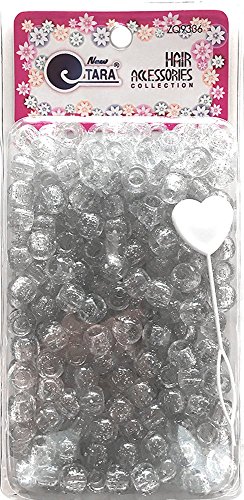 Tara Glitter Color 12 MM Plastic Beads For Braid Hair 240 Pieces In