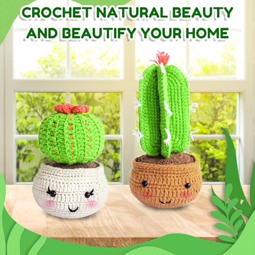 Beginner Crochet Kit for Adults Crochet Kits for Beginners 4PCS Potted Plant Crochet Kit, Crochet Gifts - Image 3