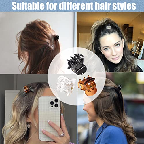 Mini Hair Claw Clips For Girls, 36 Pcs Durable Small Jaw Clamps Clip With Transparent Box, Plastic Tiny Claw Clips For Kids Hairstyles (Black, Brown, Clear) #TOP5