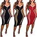 PORRCEY Sexy Women Sparkly Rhinestone Bodycon Mini Dress Party Club Evening Dress(K3163,Gold,3XL)