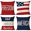 Setof4patrioticthrowpillowcovers18x184thofjulypillowcoversmemorialdayindependencedayamericanflagcushioncoversfourthofjulypillowcoversforhomeoutdoordecorations18inch  Urban Country Home Decor Set of 4 patriotic throw pillow covers 18×18 4th of july pillow covers memorial day independence day american flag cushion covers fourth of july pillow covers for home outdoor decorations 18 inch  urban country home decor