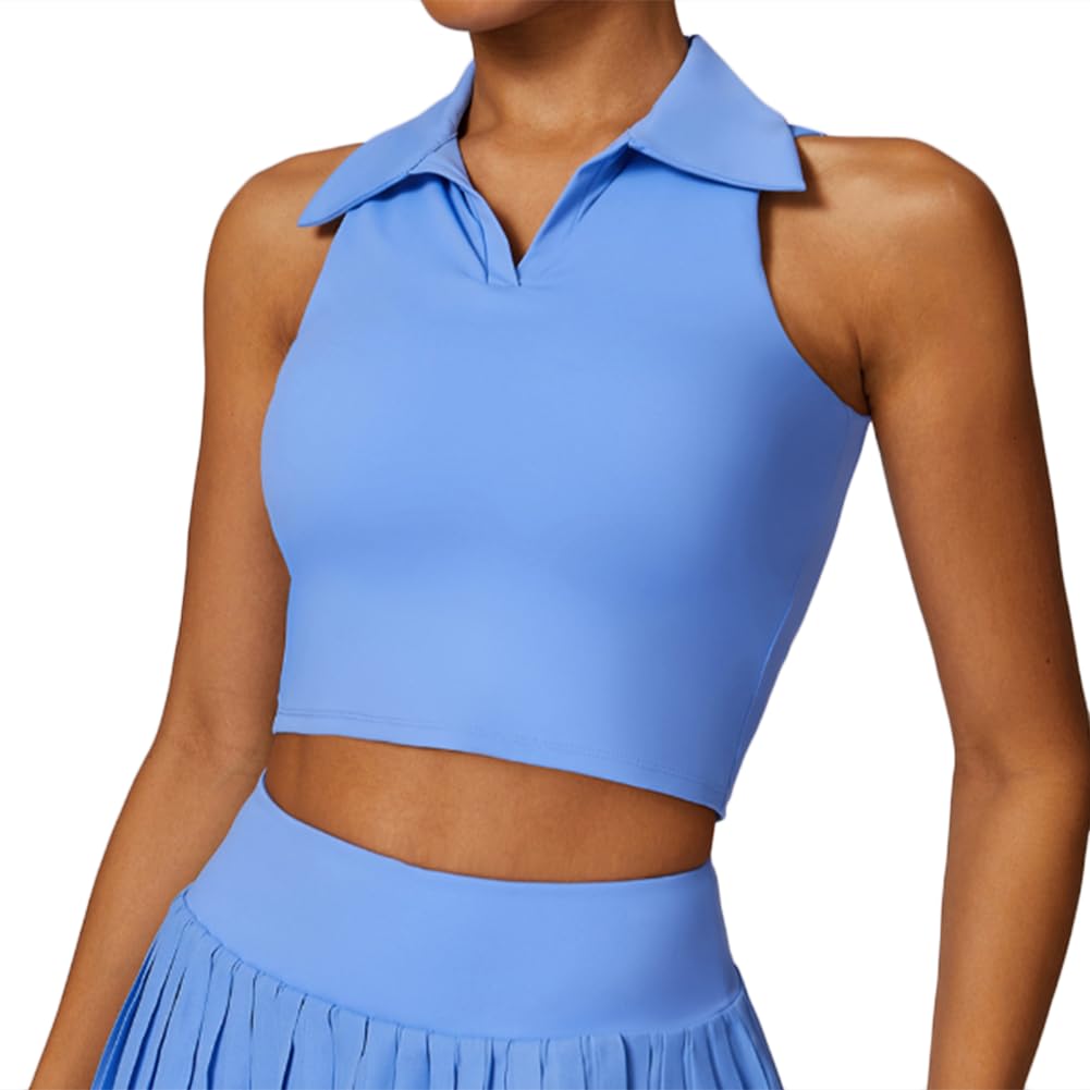 Women's Golf Polo Shirts Sleeveless Quick Dry Tennis Sports Tank Top