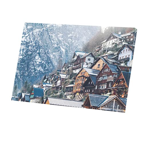Tableau décoratif village montagne toile imprimée luxe paysage urbain neige