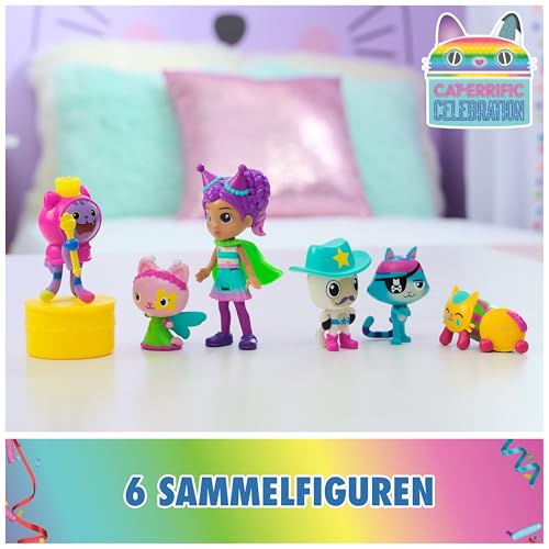 DREAMWORKS GABBY'S DOLLHOUSE - Party-Figuren Geschenkset, Party Gabby mit 6 Katzen-Figuren im festlichen Outfit, ab 3 Jahren – Ansicht 2