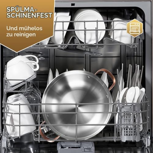 LOLYKITCH Schmorpfanne Hoher Rand Edelstahl - 30 cm mit Deckel/3.5 L – Ansicht 4