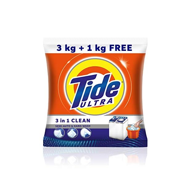 Tide Ultra 3 in 1 Clean Detergent Washing Powder, 3 kg + 1 kg Free = 4 kg