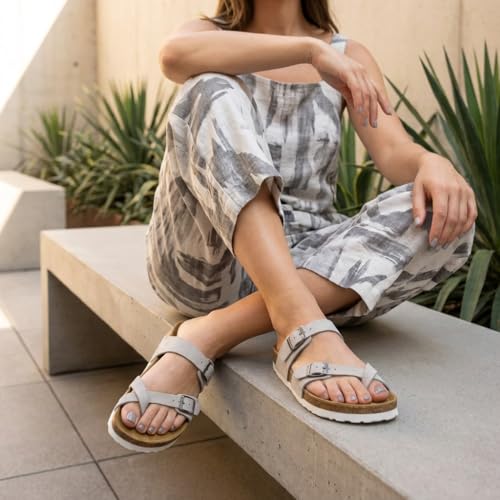 Image of CUSHIONAIRE Women's Luna Cork Footbed Sandal With +Comfort
