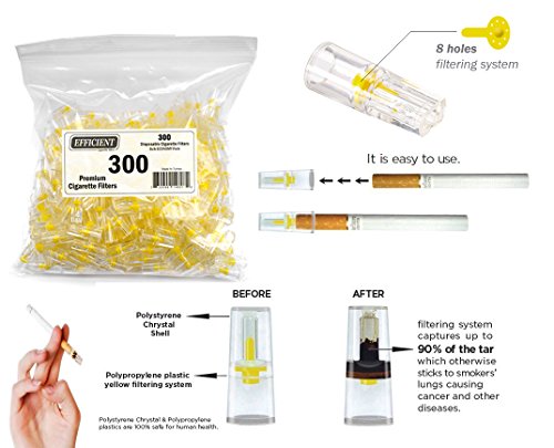 Efficient Disposable Cigarette Filters Bulk Economy Pack, 300 Per Pack #TOP5