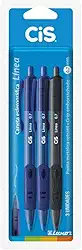 Caneta Esferográfica Línea Luxor 0.7 mm Blister CIS, 2 Azul/1 Preto, pacote de 3