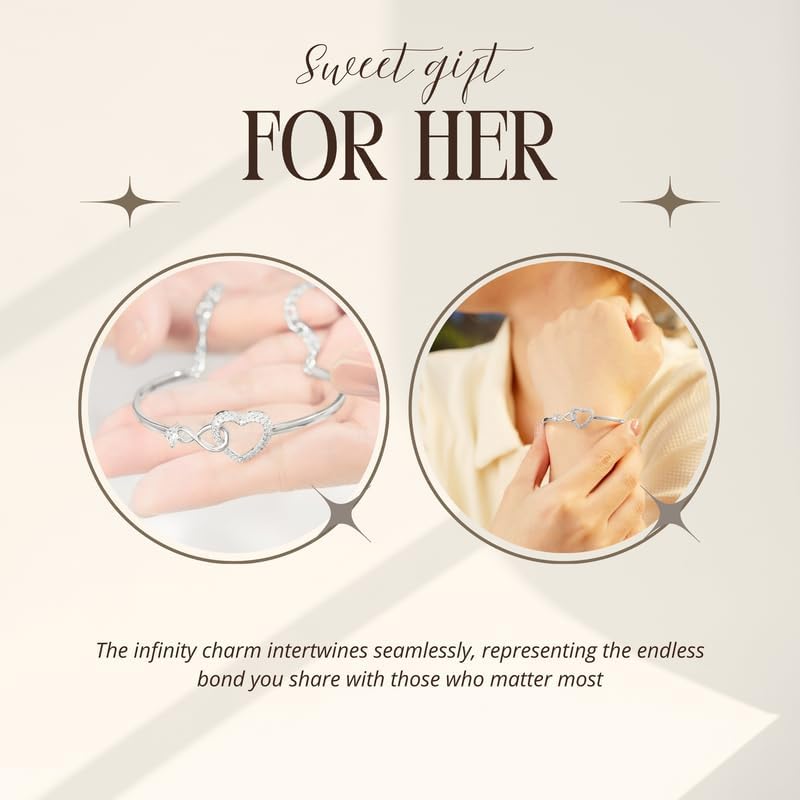 Son's Girlfriend Bracelet Romantic Infinity Bracelet Sons Girlfriend, Anniversary Christmas Birthday Gifts For Women, Star Heart Bracelets With Heartfelt Message Card & Gift Box - Image 5