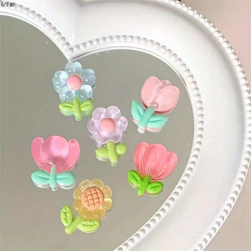 Set 6 imanes decorativos de flores para refrigerador miniatura 6