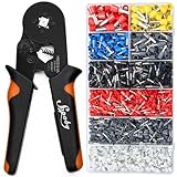Sopoby Ferrule Crimping Tool Kit with 2000PCS Ferrules Insulated Wire Terminals, Self-adjustable Ratchet Wire Crimper for Electrical Wire Connectors