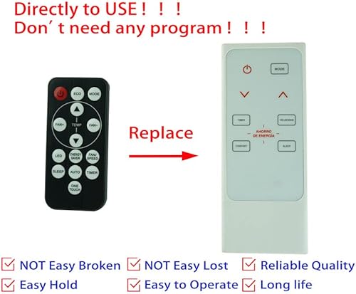 Miniatura 2 de Control remoto para aire acondicionado portátil Mirage RG15A1E RG15A2E RG15BE RG15AE y Arctic King RG15A1E RG15A2E RG15BE RG15AE