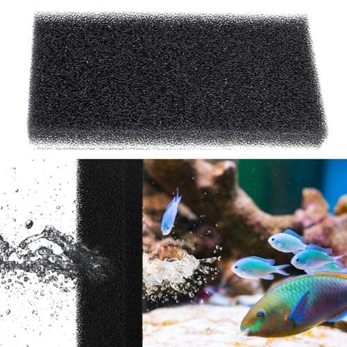 WUSJCOF Filtro Esponja Bioquímico de Alta Densidad para Acuario, Esponja Filtro Acuario, Algodón de Filtración para Pecera, Se Puede Cortar a Voluntad (32x12x2 cm)