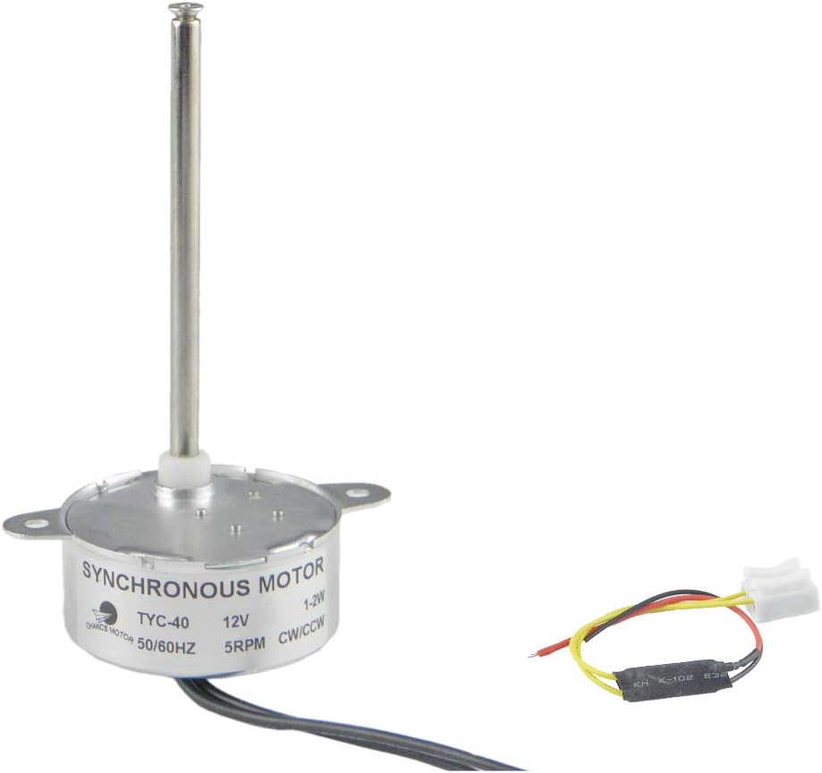 CHANCS TYC-40 Synchronous Gear Motor DC 12V 5RPM CW/CCW Inner-Screw Shaft Length 7.4cm Electric Motor