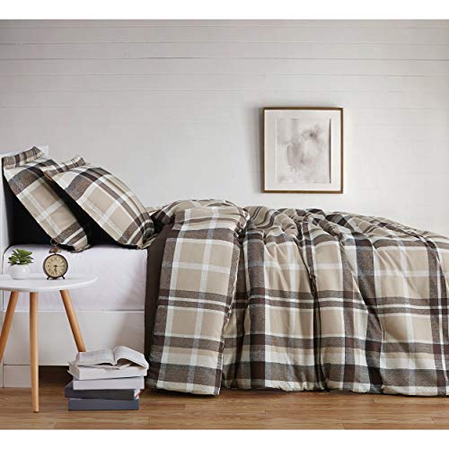 Truly Soft Paulette Plaid Taupe Twin Xl 2 Piece Comforter Set #TOP1