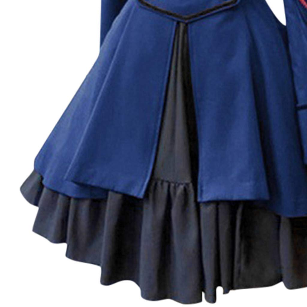Generisch Abito classico da principessa Court Patchwork gotico con colletto alla moda da donna