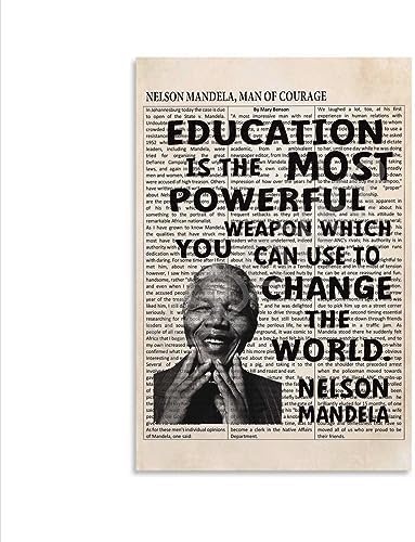 Inspirational Posters Nelson Mandela Quotes Posters Black History Posters Canvas Poster Wall Art Decor Print Picture Paintings for Living Room Bedroom Decoration Unframe-style 08x12inch(20x30cm)