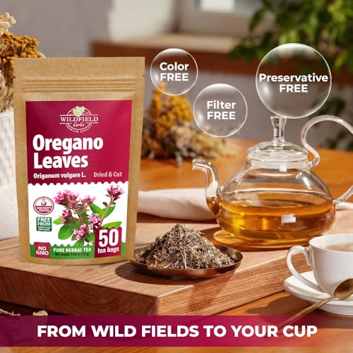 Image of 50 Bags Oregano Tea Dried Oregano Leaves Herbal Tea Bag (Origanum Vulgare L.) - 50 Count 1.5g Bags Dry Egano Leaf Herb