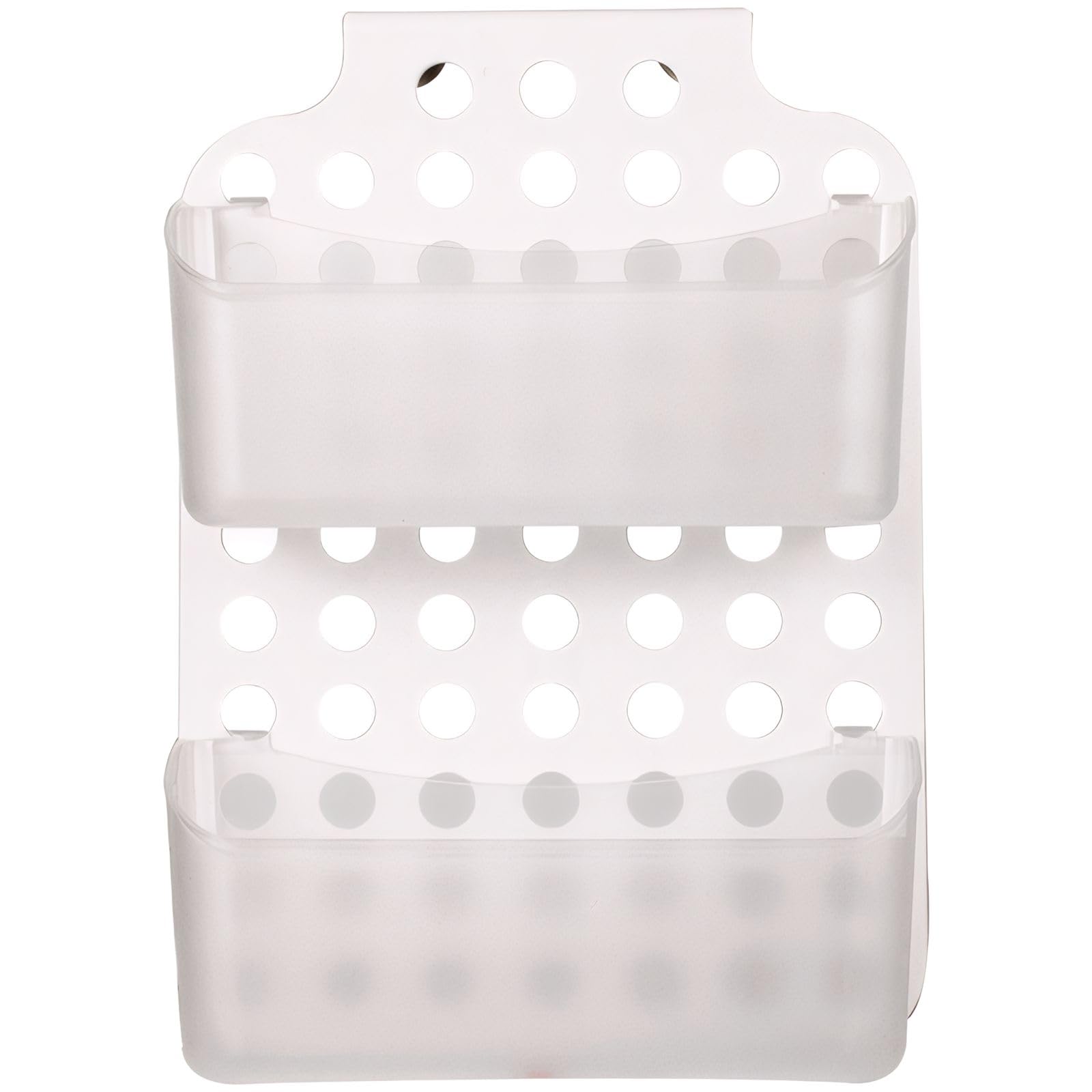 Eonzyaa Hanging Shower Caddy with Dual-Layer Storage for Bathroom Organizing No Drill Waterproof Wall Basket for Shampoo and