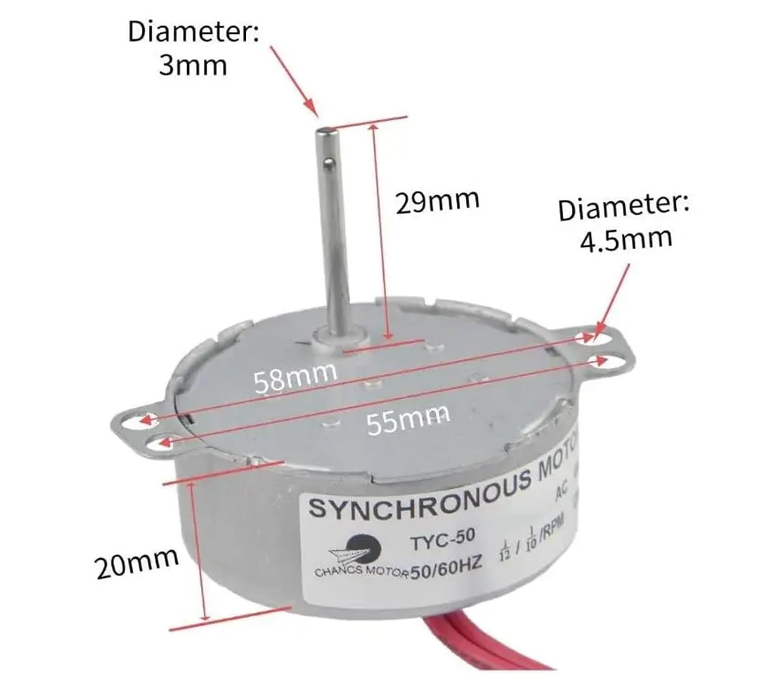 1pcs 110V AC Synchronous Motor Low Speed Medical Equipment Air Bed CW Shaft Length 39mm(CW)