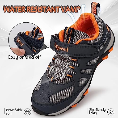 UOVO Boys Shoes Water Resistant Hiking Boots Kids Outdoor Walking Shoes Non Slip Ankle Athletic Sneaker Anti Collision Size 9.5 Toddler to 4.5 Big Kids2