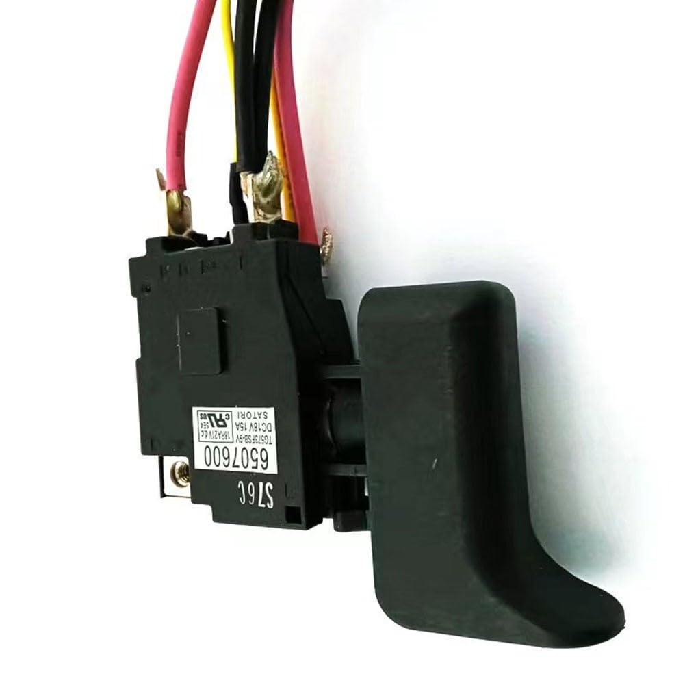 Ersatz-Schalter f¨¹r Elektrobohrmaschine, f¨¹r Makita DJR186 und JR186D, Modell 650760-0, Robustes ABS+Metall-GEH?use, einfache Montage, schwarz