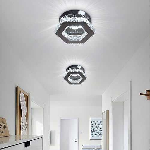Miniatura 9 de Mini lámpara de techo LED de cristal, lámpara colgante moderna, semiempotrada, iluminación de techo de cristal para pasillo, escalera, cocina,