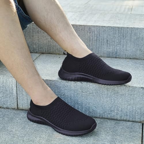 TIOSEBON Men's Slip On Walking Shoes Knit Mesh Tennis Sneaker4