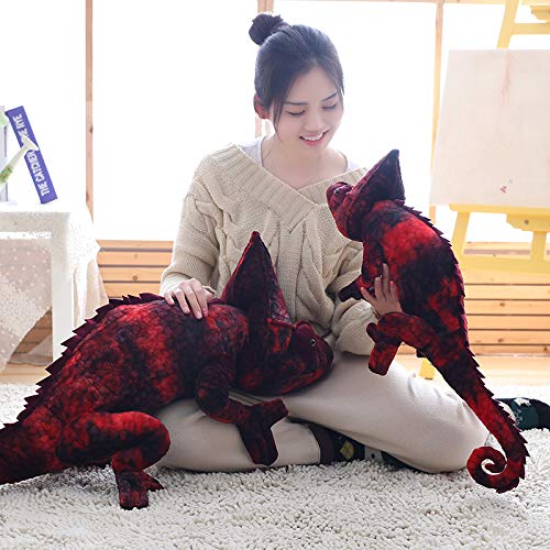Simulazione Rettili Lucertola Camaleonte Peluche Giocattoli Realistico Camaleonte Cuscino Peluche Animale Farcito Bambola Camera Decor per Bambini Regali 100 cm Rosso