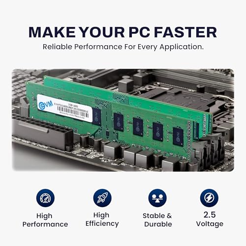 Image of EVM 2GB DDR3 Desktop RAM 1600MHz Long-DIMM Memory - High-Speed Performance, Low Voltage Requirement - 10 Year Warranty (EVMT2G1600U86P)