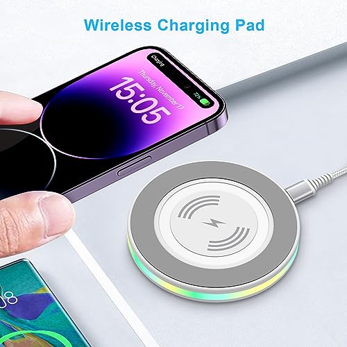 Image of Wireless Charger Samsung Fast Charging Pad for Samsung Galaxy S26 Ultra S25 S24 S23 S22,Wireless Phone Charger Android Charging Station Cargador Inalambrico para for iPhone 17e 17 Pro Max 17 16 15