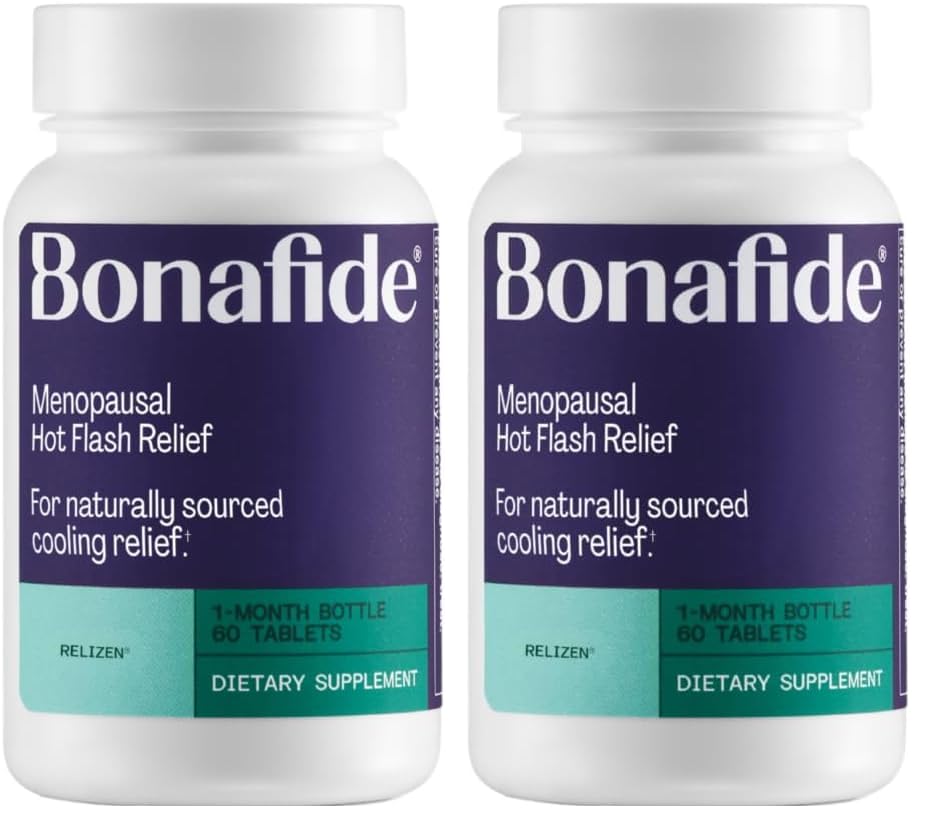 Image of Bonafide Relizen Relief from Menopausal Hot Flashes & Night Sweats. - 1-Month Supply (60 Tablets) (Pack of 2)