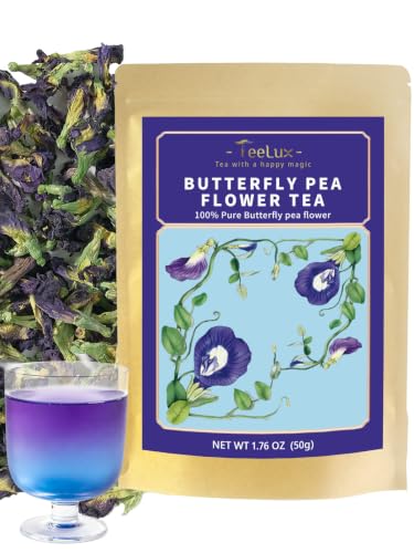 Image of TeeLux Butterfly Pea Flower Tea, 1.76oz Whole Blue Pea Flower Caffeine Free