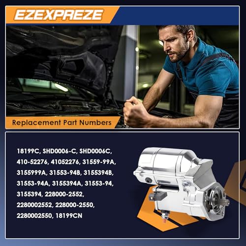 Image of Ezexpreze Harley-Davidson Chrome Starter Replacement New for 1993-2006 Road King Heritage Softail Dyna Super Wide Glide Ultra Night Train, 3155394A 2280002550 18199N SHD0006C 41052276