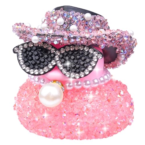 Mwmoeen Strass Gummi Ente Auto Ornamente, lustige Gummiente Auto...