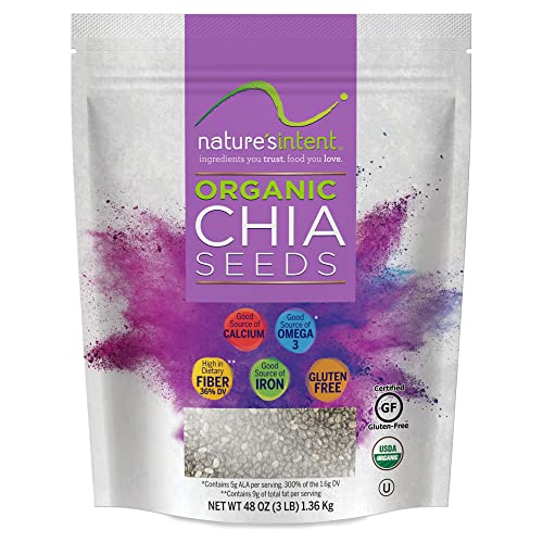 Nature's Intent Organic Chia Seeds - 3lb Bag - USDA Organic, Non-...