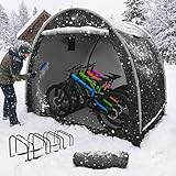 PANTAZO Bike Tent with Bicycle Racks Outdoor Portable Bike Storage Shed with 210D Oxford 800ppm Waterproof for 4/6 Bikes, Covers Shelter for Motorcycle, Garden Tools, Lawn Mower