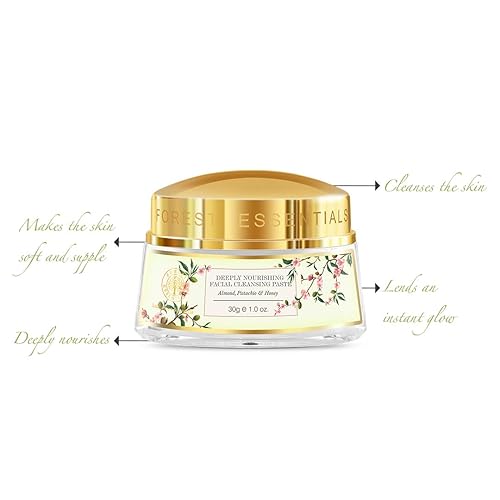 Miniatura 5 de Forest Essentials Pasta limpiadora facial profundamente nutritiva, almendra, pistacho y miel, 1.06 oz