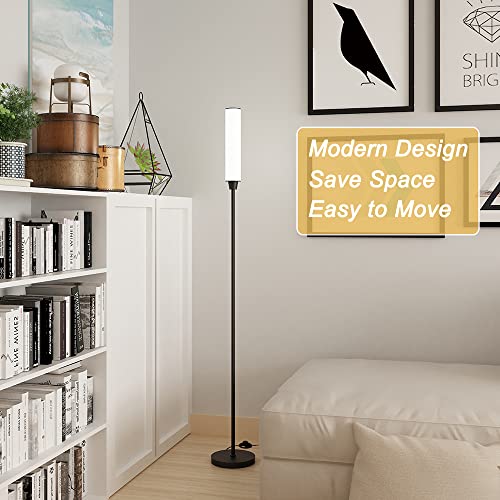 Adjustable Bright Floor Lamp with Remote Control for Home and Office (Black)