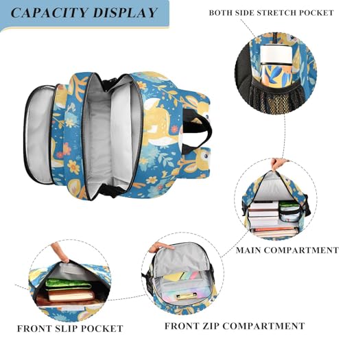 kids backpack 8-12: large capacity book bags for men in assorted colors - Delicate Cartoon Animal Duiker Bright4