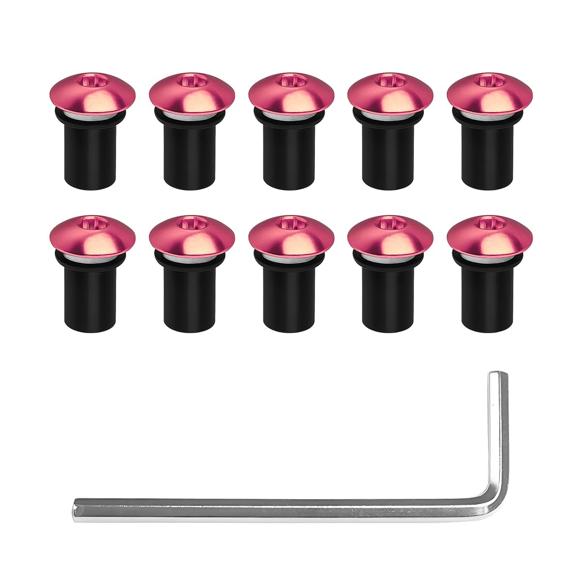 BELOMI 10 Pack 0.71 x 0.4 Inch Motorcycle Windshield Bolt Kit, Pink