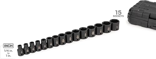 Miniatura 7 de TEKTON Juego de llaves de impacto de 6 puntos con accionamiento de 38 pulgadas, 33 piezas (14-1 pulg.)  SID91400