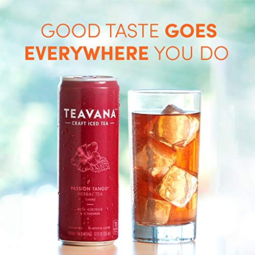 Teavana Craft Passion Tango Iced Natural Herbal Tea with Apple, Lemongrass, Cinnamon, Hibiscus Flavor 12 Fl. Oz. Cans (Pack of 12)
